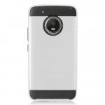 Wholesale Motorola Moto E4 Armor Hybrid Case (Silver)